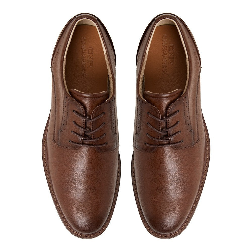 7 CM/2.76 Inches CMR CHAMARIPA Men’s Cognac Vegan Leather Elevator Dress Shoes