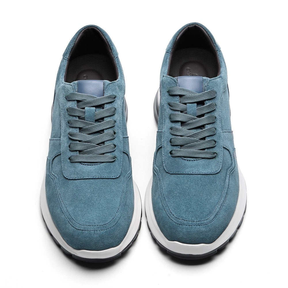7CM/2.76 Inches CMR CHAMARIPA Custom-Made Navy Suede Elevator Sneakers for Men