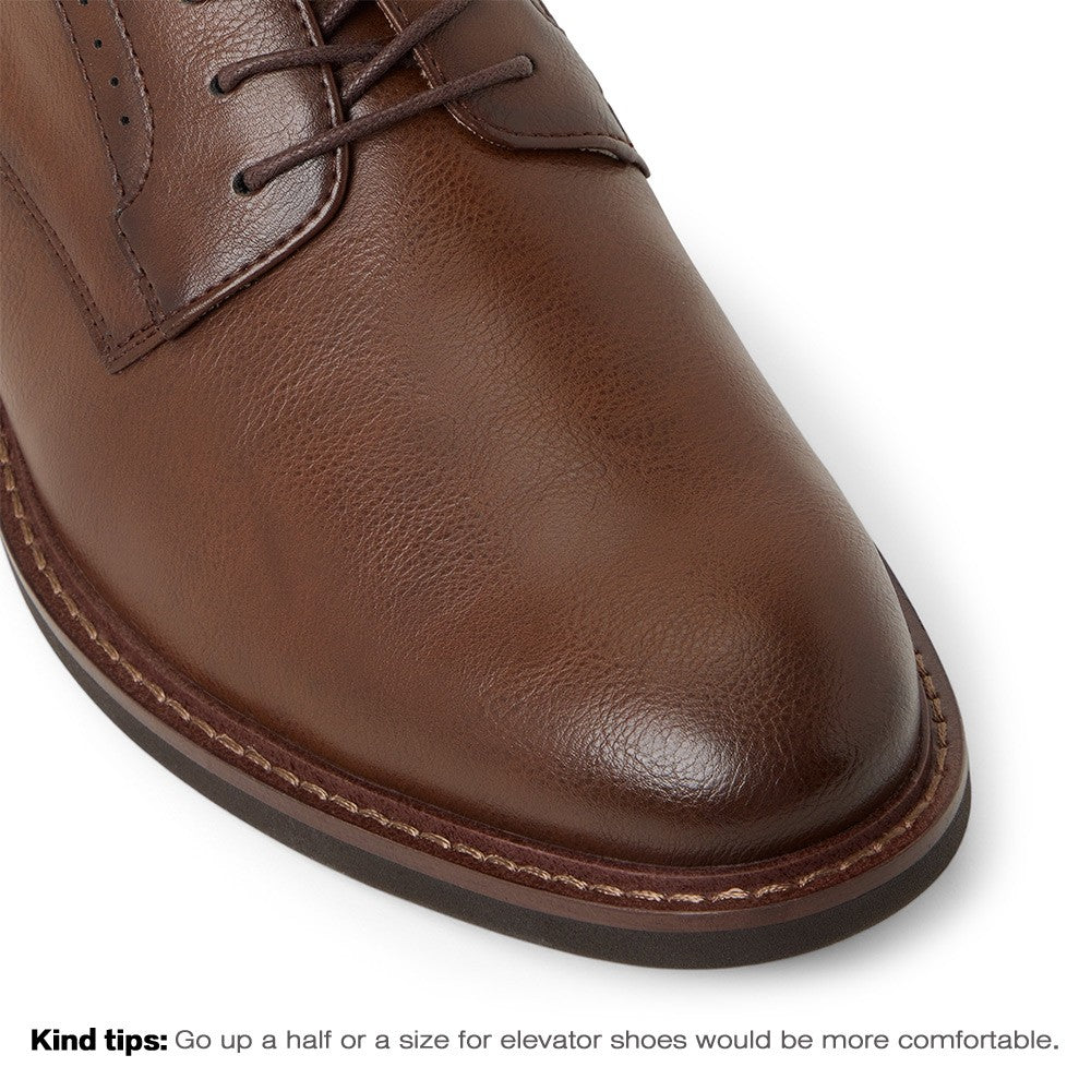 7 CM/2.76 Inches CMR CHAMARIPA Men’s Cognac Vegan Leather Elevator Dress Shoes
