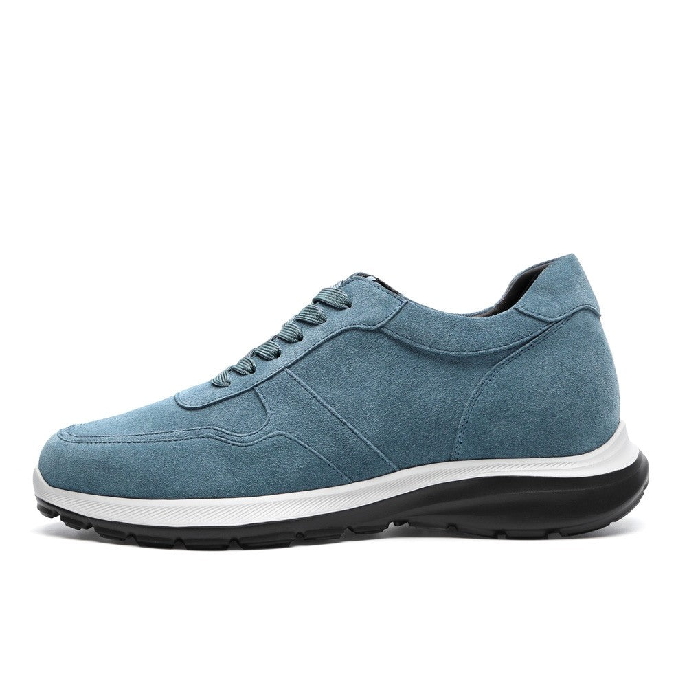 7CM/2.76 Inches CMR CHAMARIPA Custom-Made Navy Suede Elevator Sneakers for Men