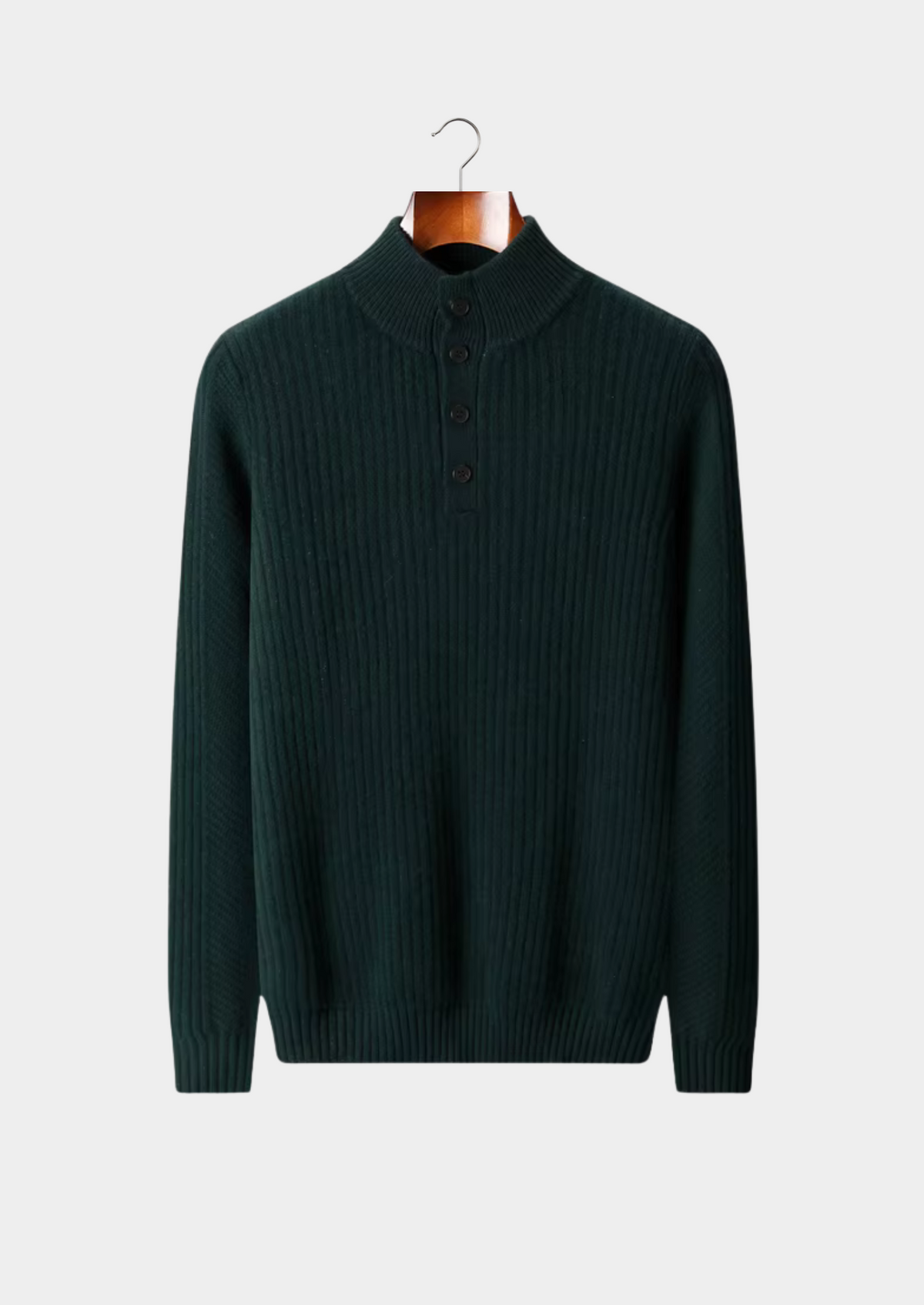 Cavallo WOOL RIBBED HENLEY SWEATER