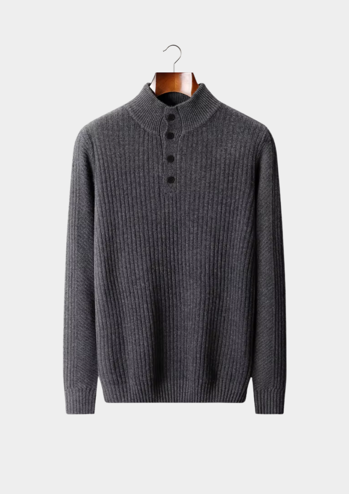 Cavallo WOOL RIBBED HENLEY SWEATER