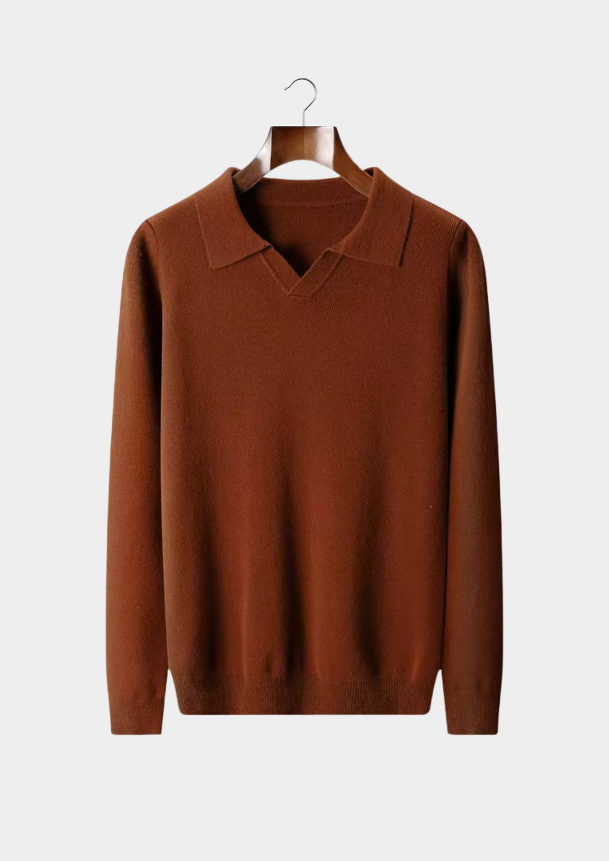 CAVALLO WOOL RIBBED BUTTONLESS POLO
