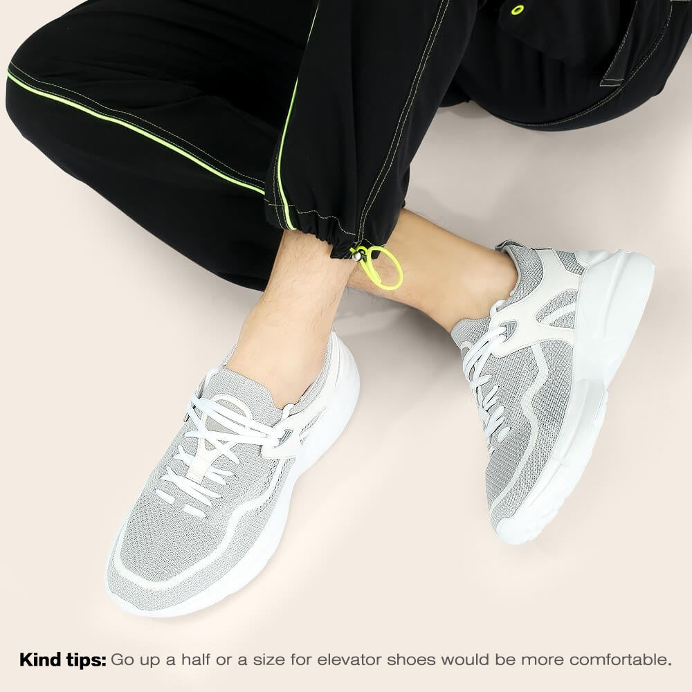 7CM / 2.76 Inches CMR CHAMARIPA Elevate Your Style with Lightweight Gray Knit Sneakers