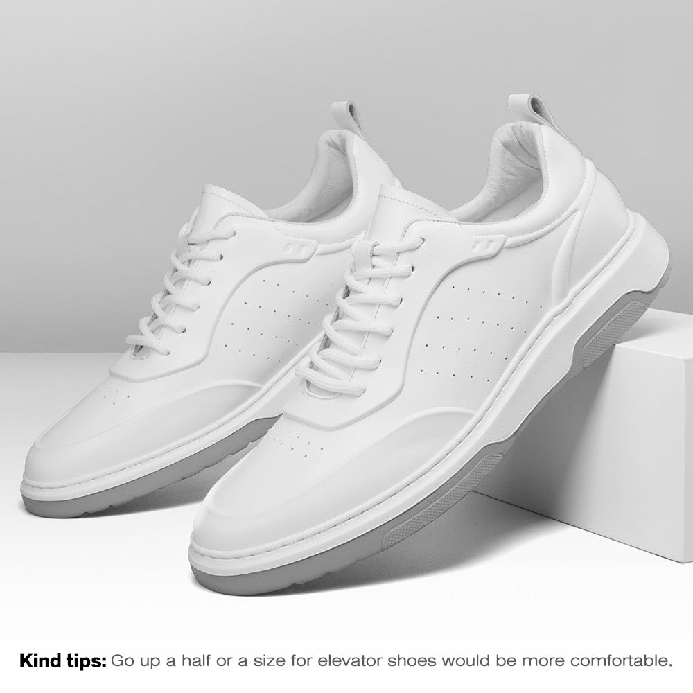 6 CM / 2.36 Inches CMR CHAMARIPA Men's Elevator Sports Shoes - Low White Sneakers