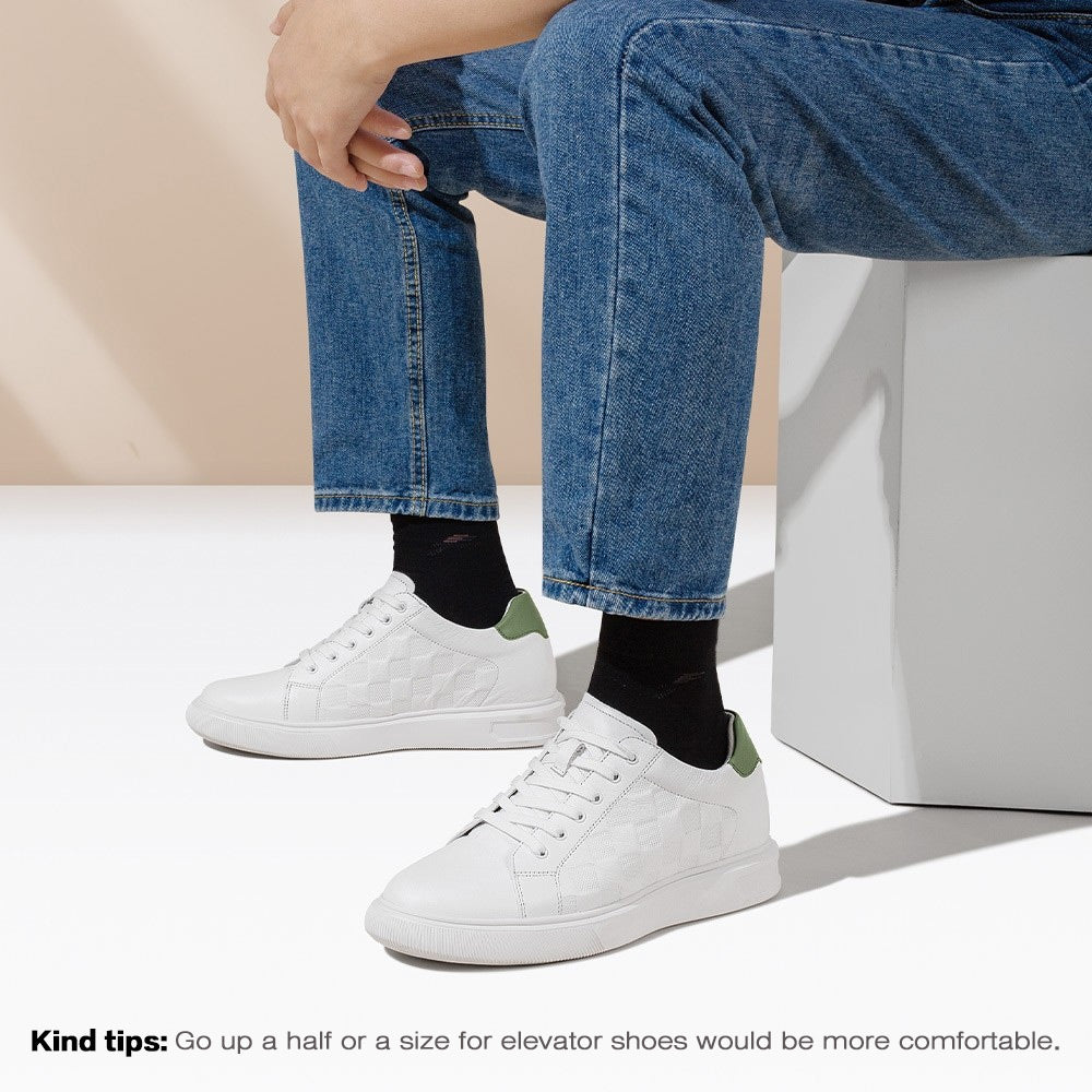 7 CM/2.76 Inches CMR CHAMARIPA Height Boost White Casual Sneakers