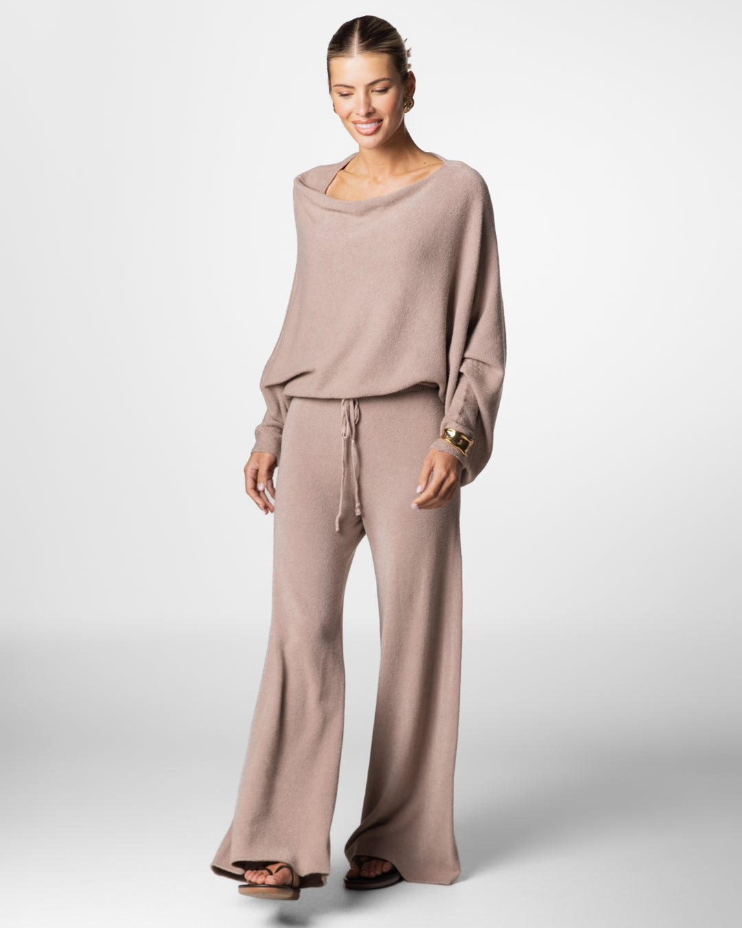 Asymmetric Draped | Mocha | Seamless Knit
