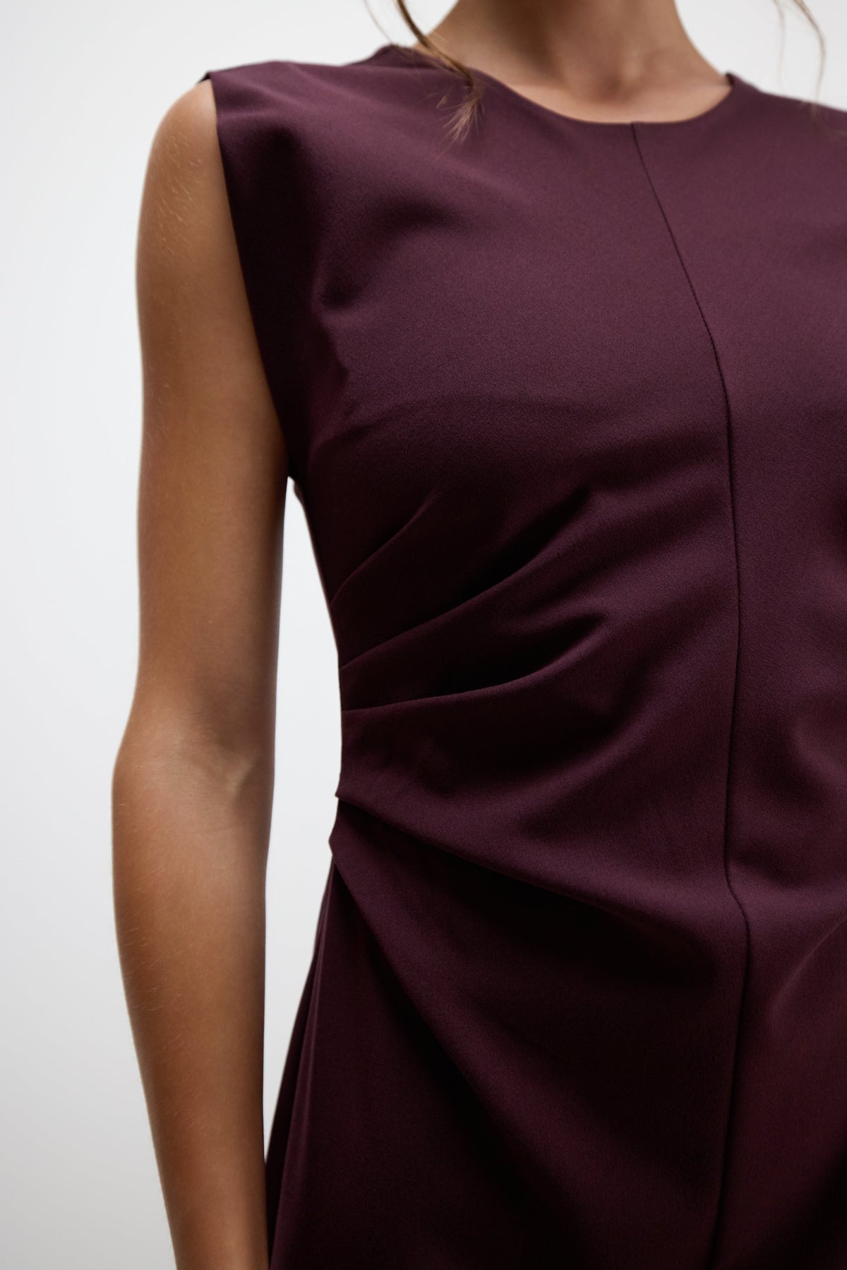 Neve Ruched Dress | Burgundy