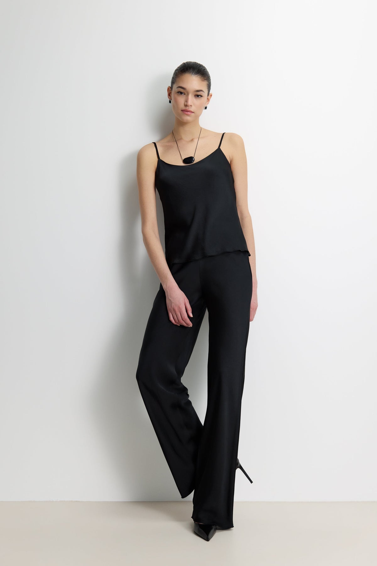 Odette Satin Vest | Black