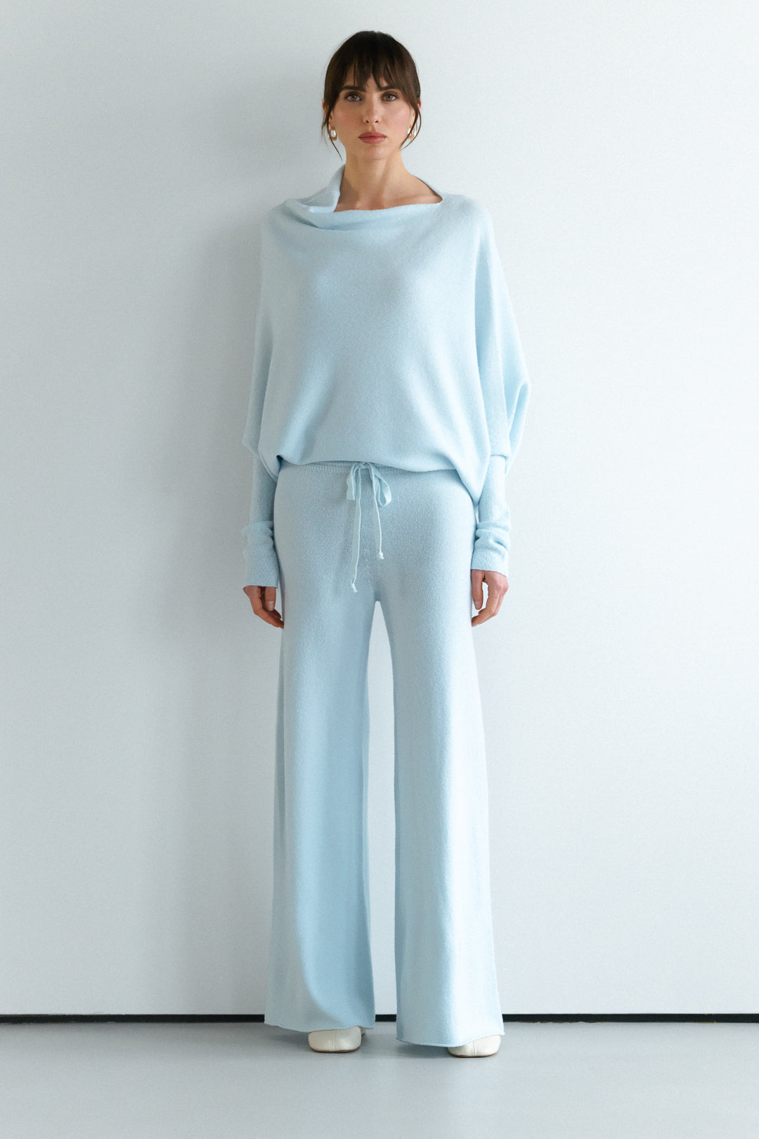 Asymmetric Draped | Glacier | Seamless Knit