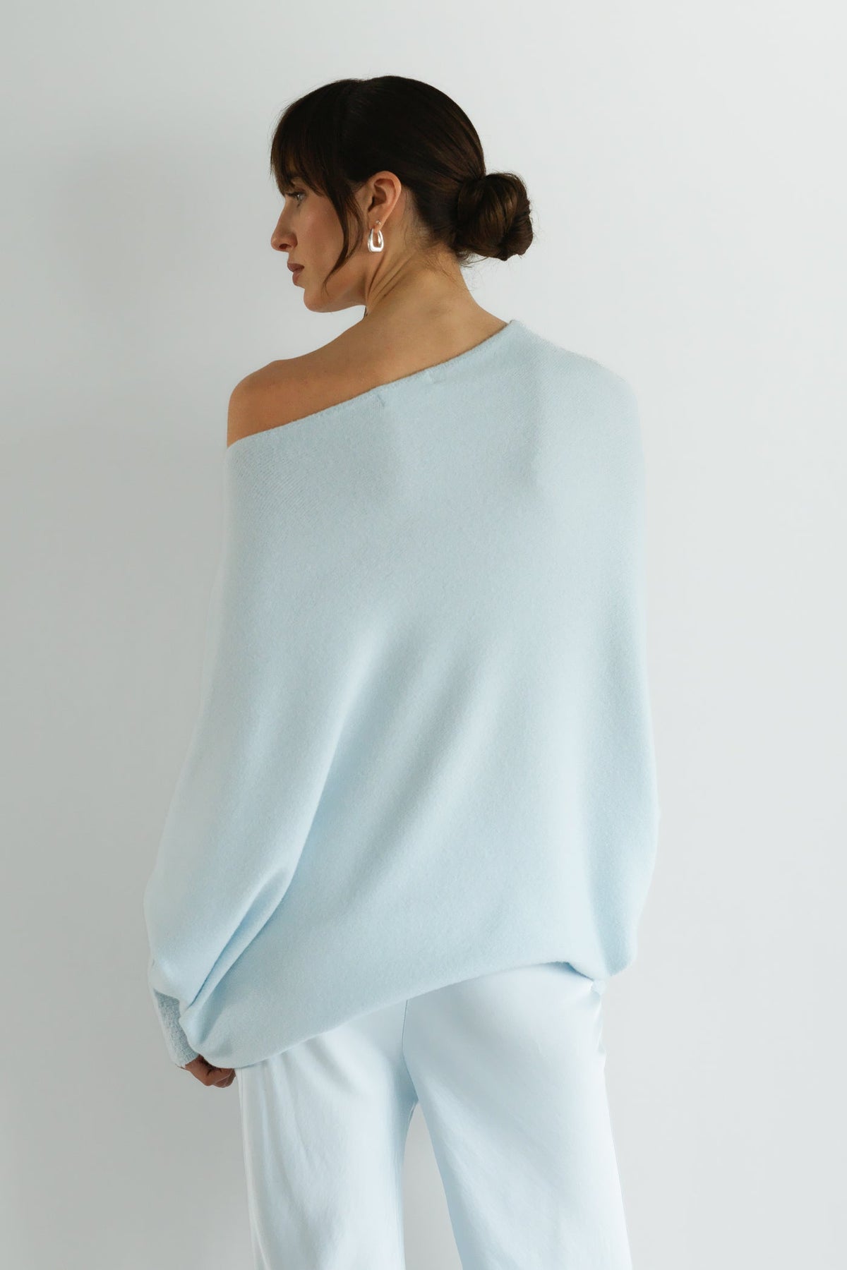Asymmetric Draped | Glacier | Seamless Knit