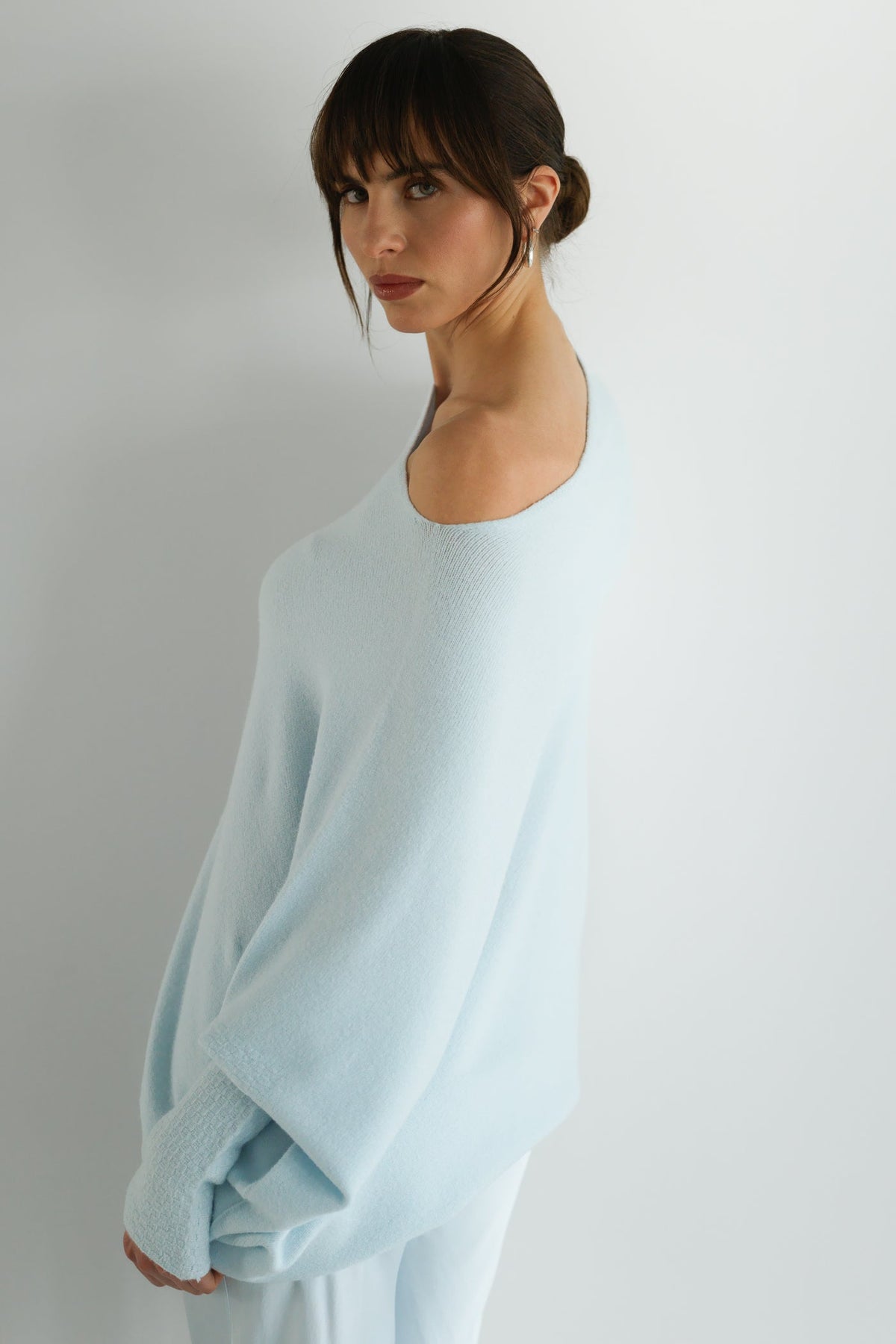 Asymmetric Draped | Glacier | Seamless Knit