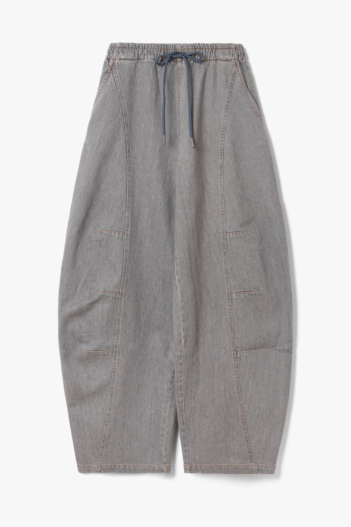 Juno Elastic Waist Barrel Jeans | Washed Grey