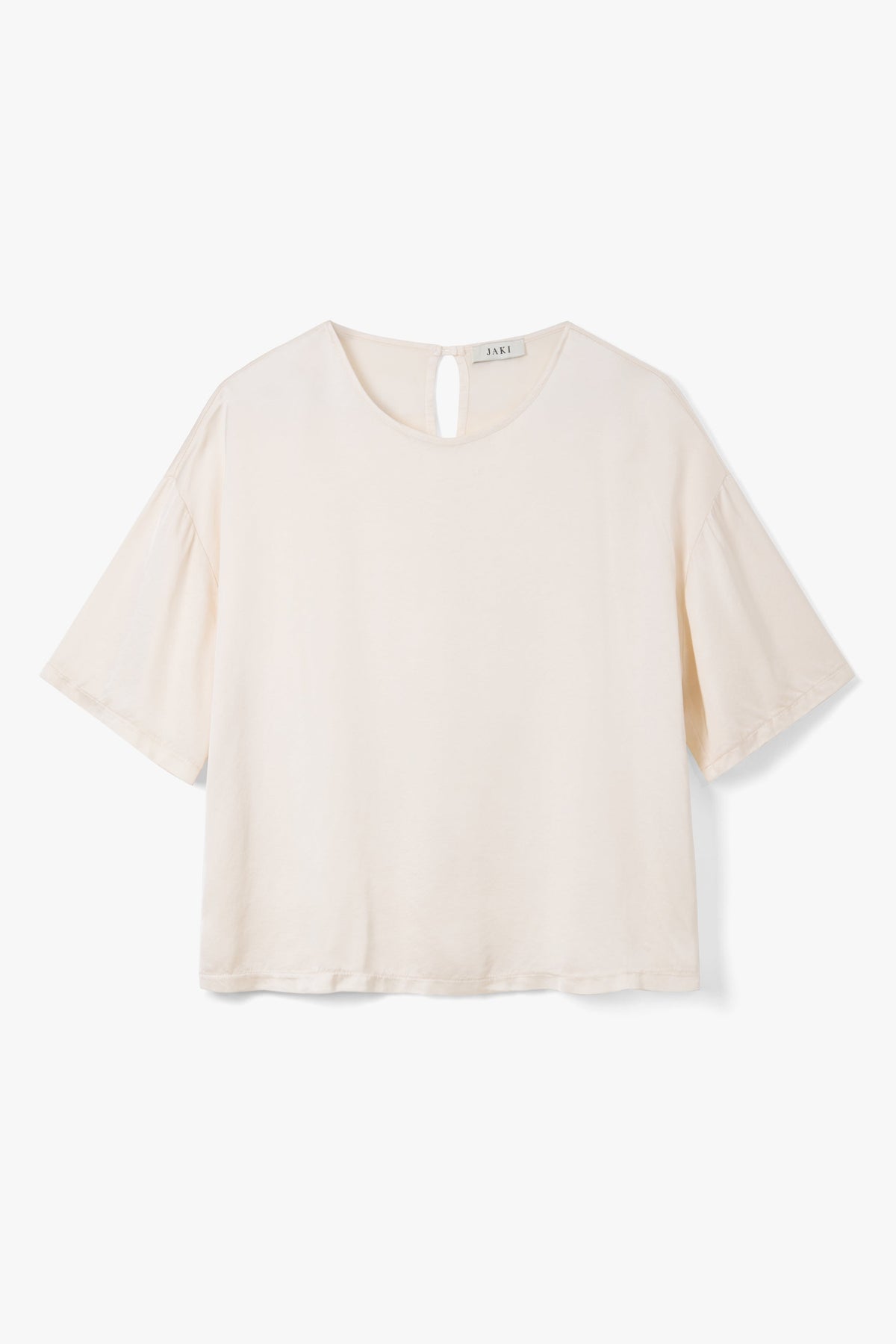 Mila Back Slit Satin Top | Ivory