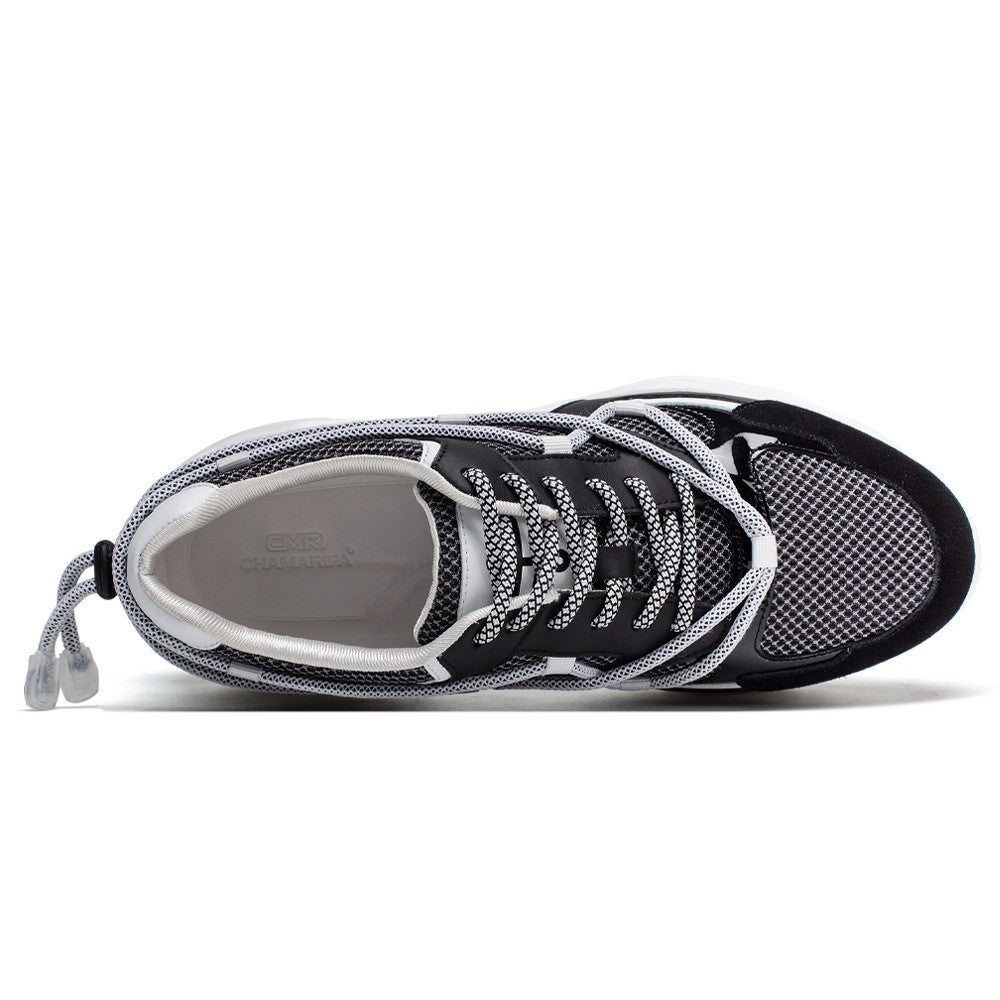 7 CM / 2.76 Inches CMR CHAMARIPA Men's Black Breathable Casual Sneakers Shoes
