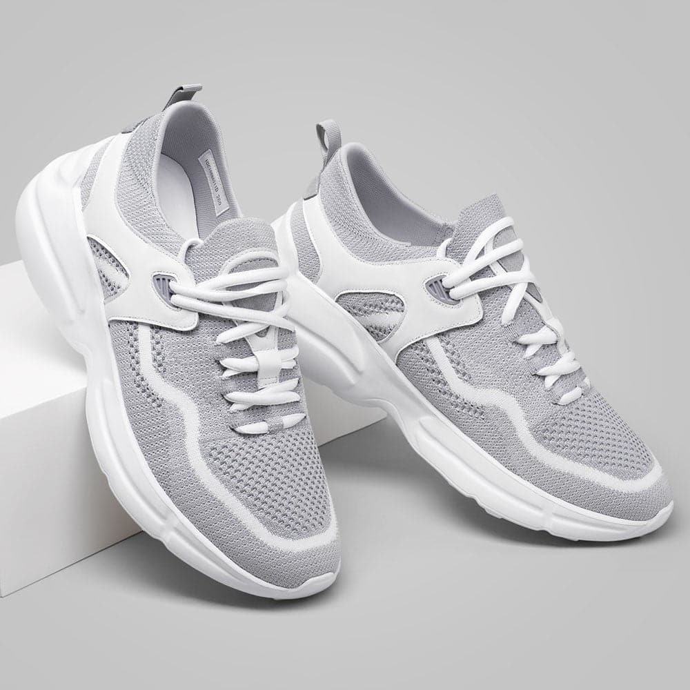 7CM / 2.76 Inches CMR CHAMARIPA Elevate Your Style with Lightweight Gray Knit Sneakers