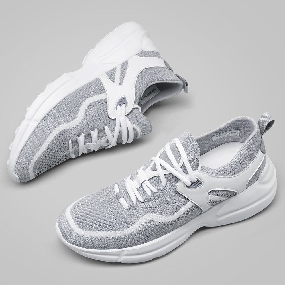 7CM / 2.76 Inches CMR CHAMARIPA Elevate Your Style with Lightweight Gray Knit Sneakers