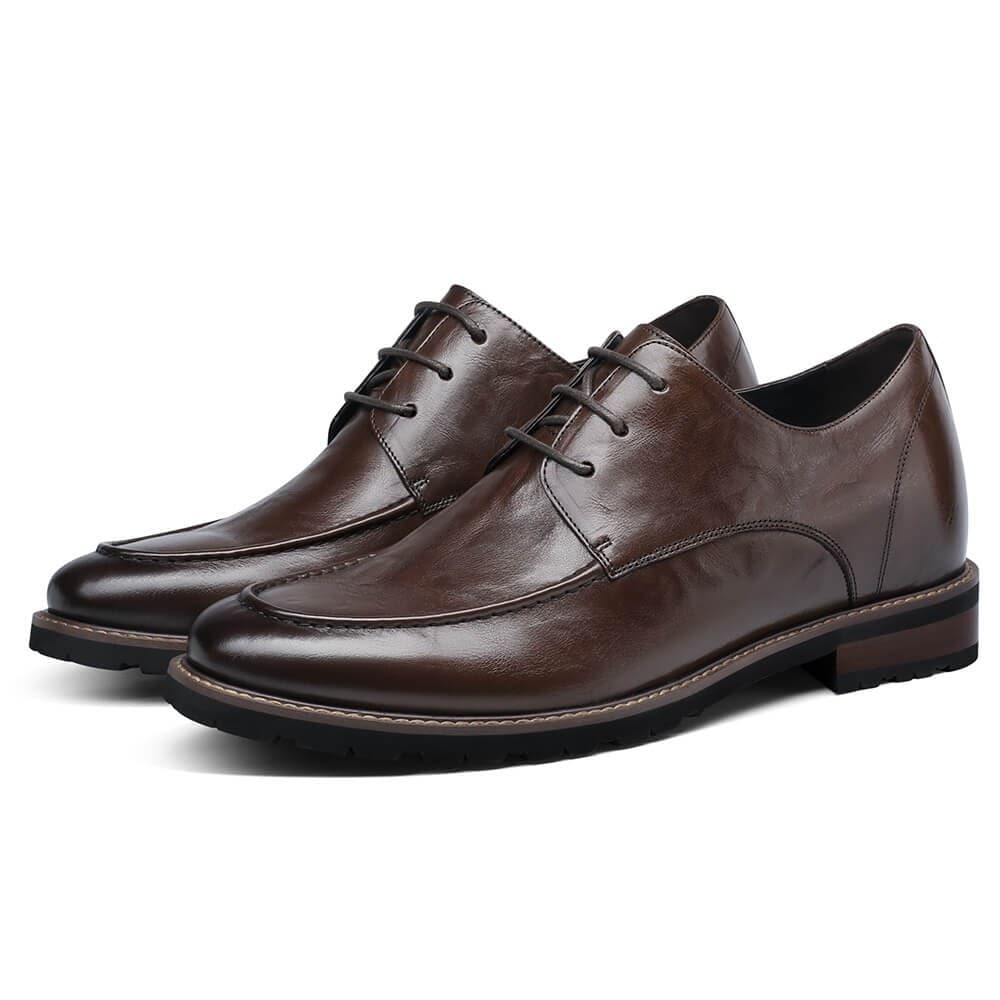 7 CM / 2.76 Inches CMR CHAMARIPA Height Increasing Shoes - Coffee Derby Dress Shoes