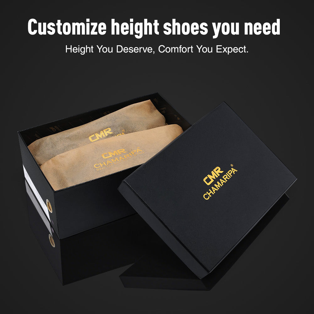 6 CM/2.36 Inches CMR CHAMARIPA Men's Height Increase Shoes – Gray Leather Elevator Sneakers