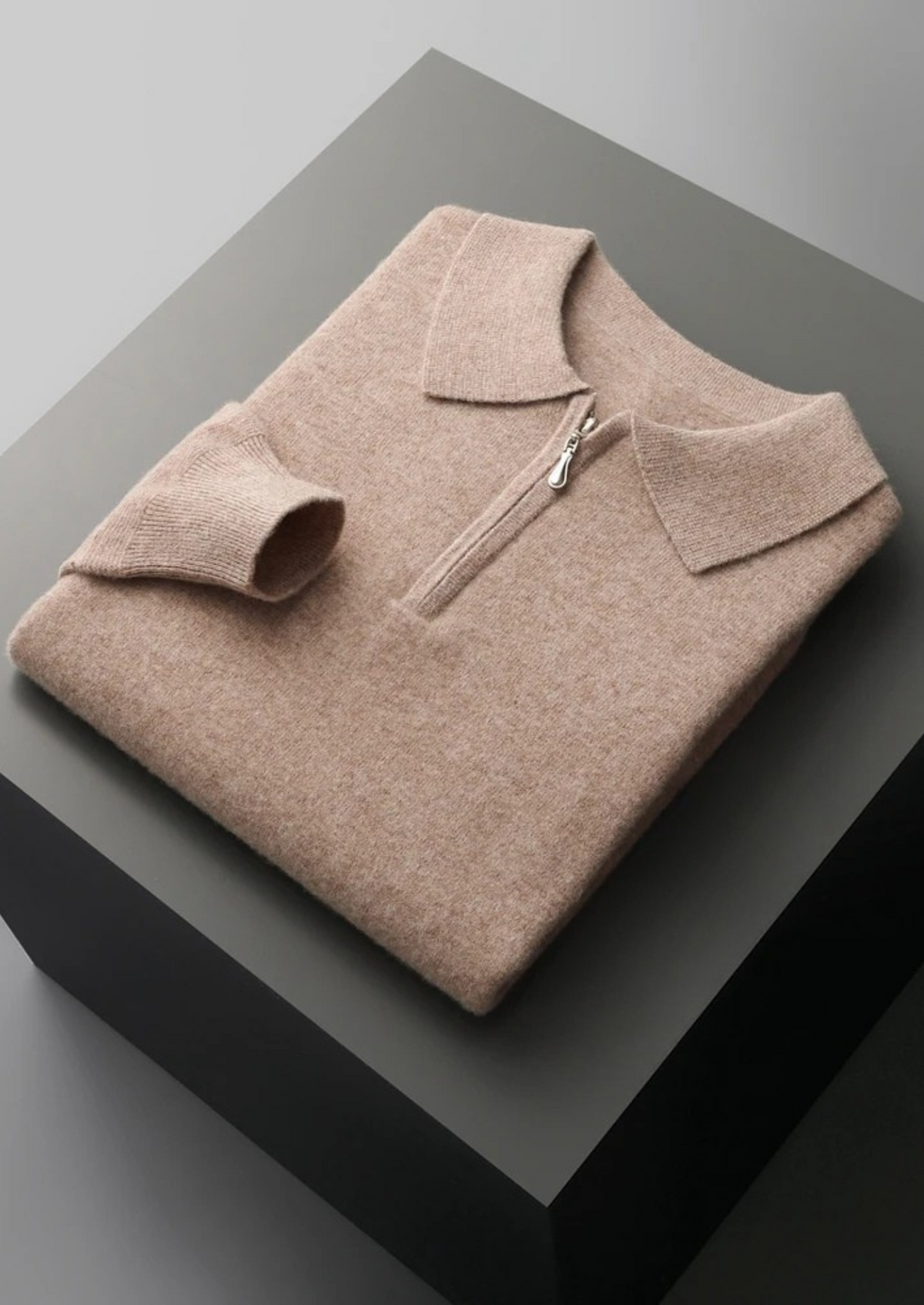 CAVALLOWOOL HALF ZIP POLO