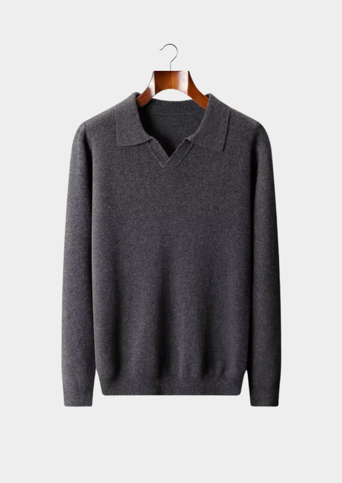 CAVALLO WOOL RIBBED BUTTONLESS POLO