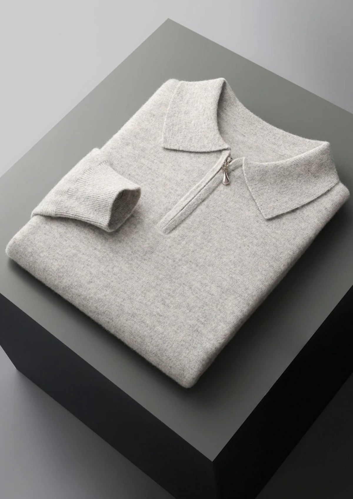CAVALLOWOOL HALF ZIP POLO