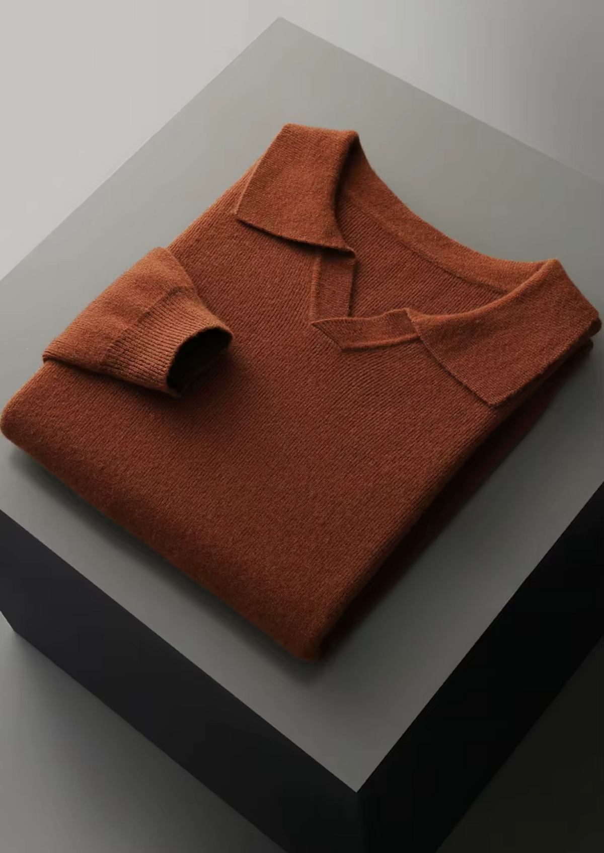 CAVALLO WOOL RIBBED BUTTONLESS POLO