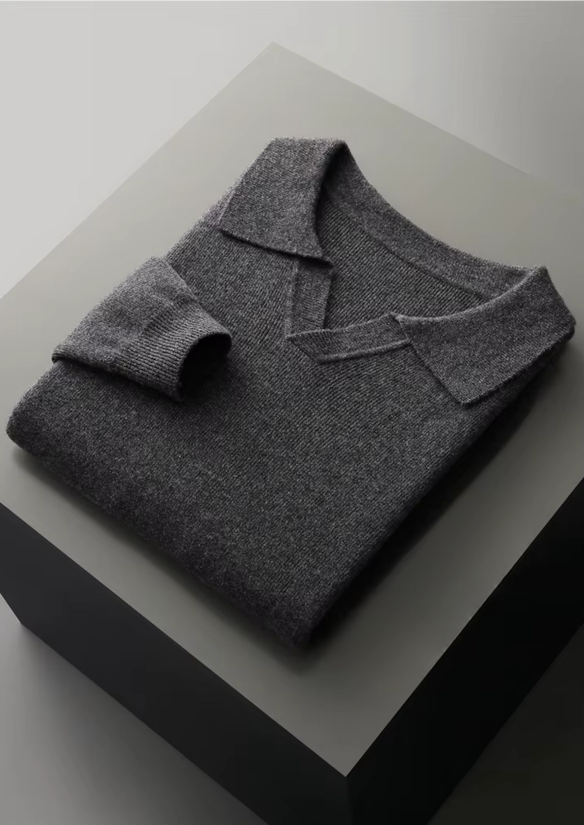 CAVALLO WOOL RIBBED BUTTONLESS POLO
