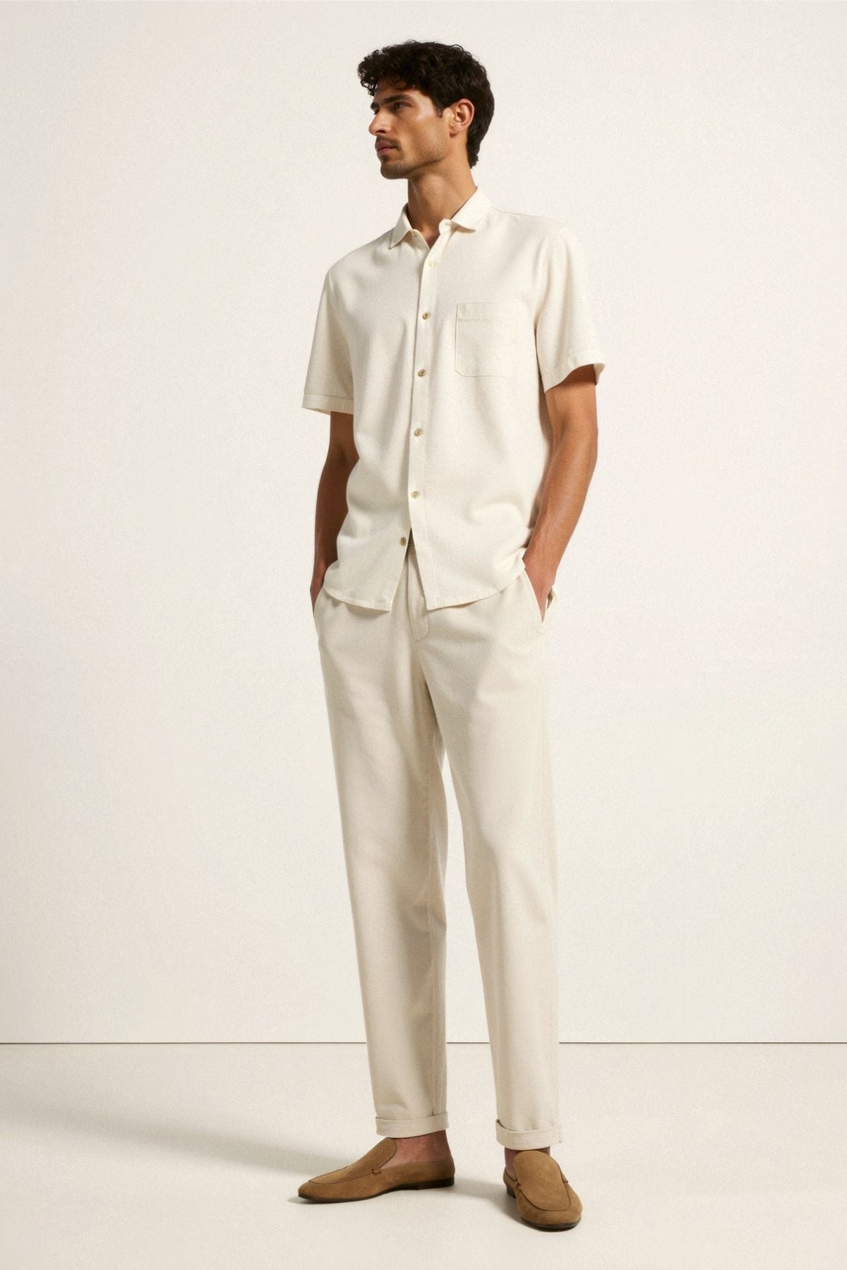 Cavallo Regular Fit Linen Loose Pants