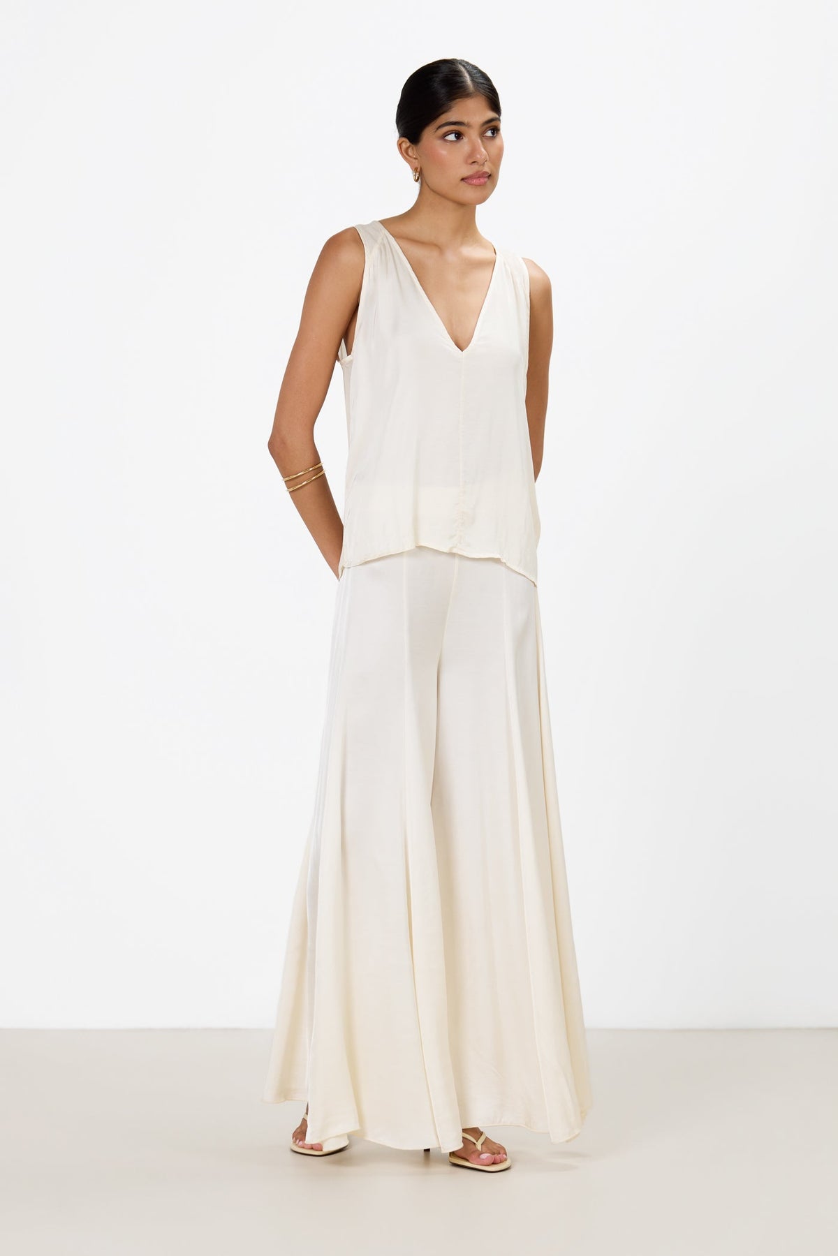 Gigi Satin Trousers | Ivory