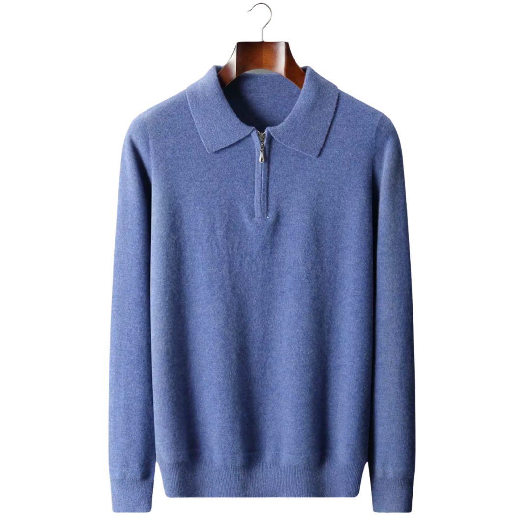 CAVALLOWOOL HALF ZIP POLO