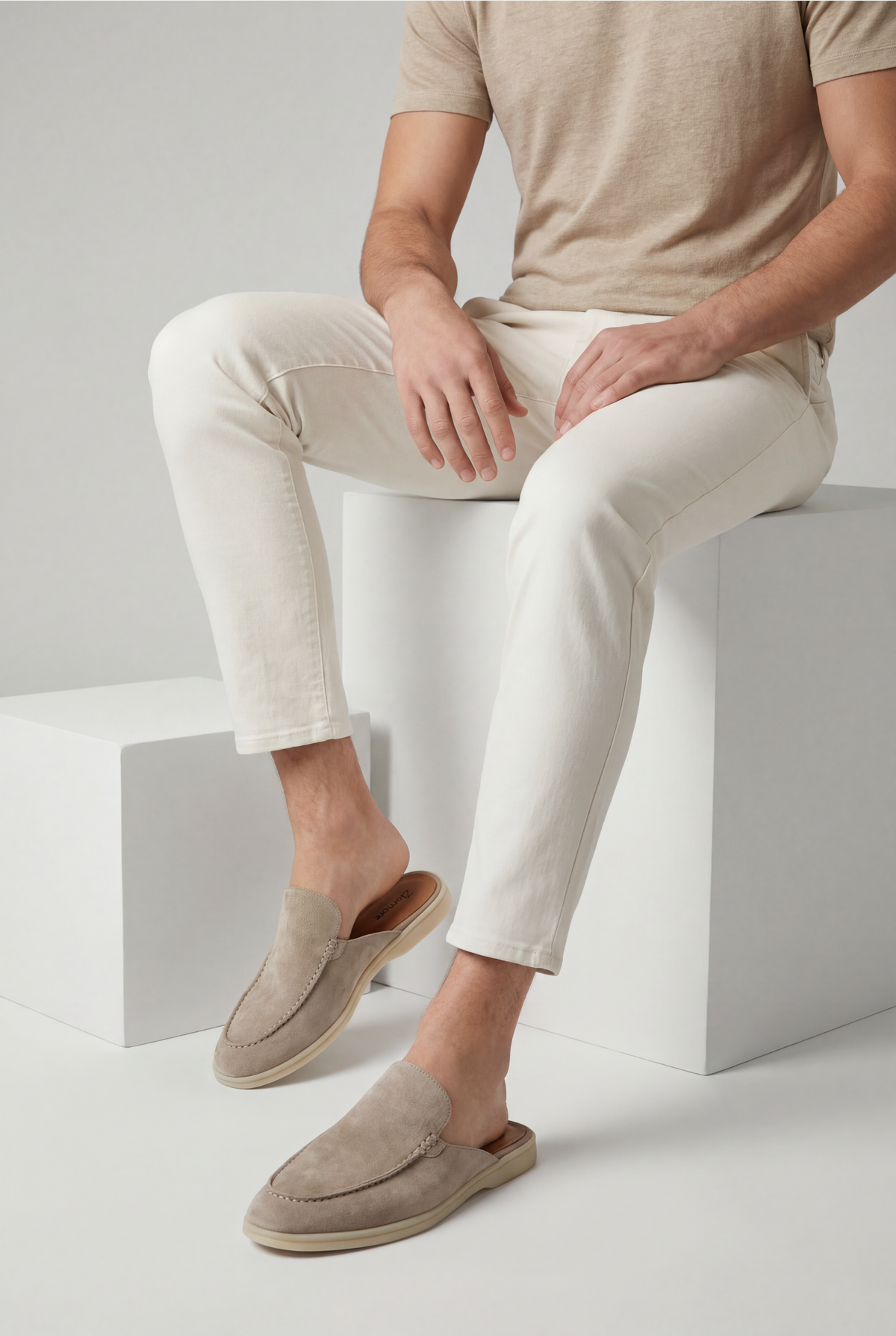 Yacht Suède Mule Light Gray