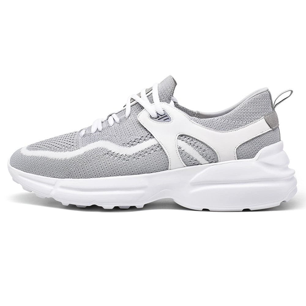 7CM / 2.76 Inches CMR CHAMARIPA Elevate Your Style with  Lightweight Gray Knit Sneakers