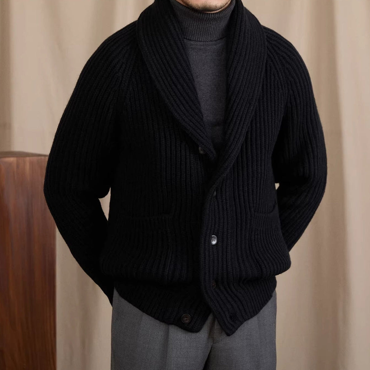 Zermatt Thick Shawl Collar Cardigan