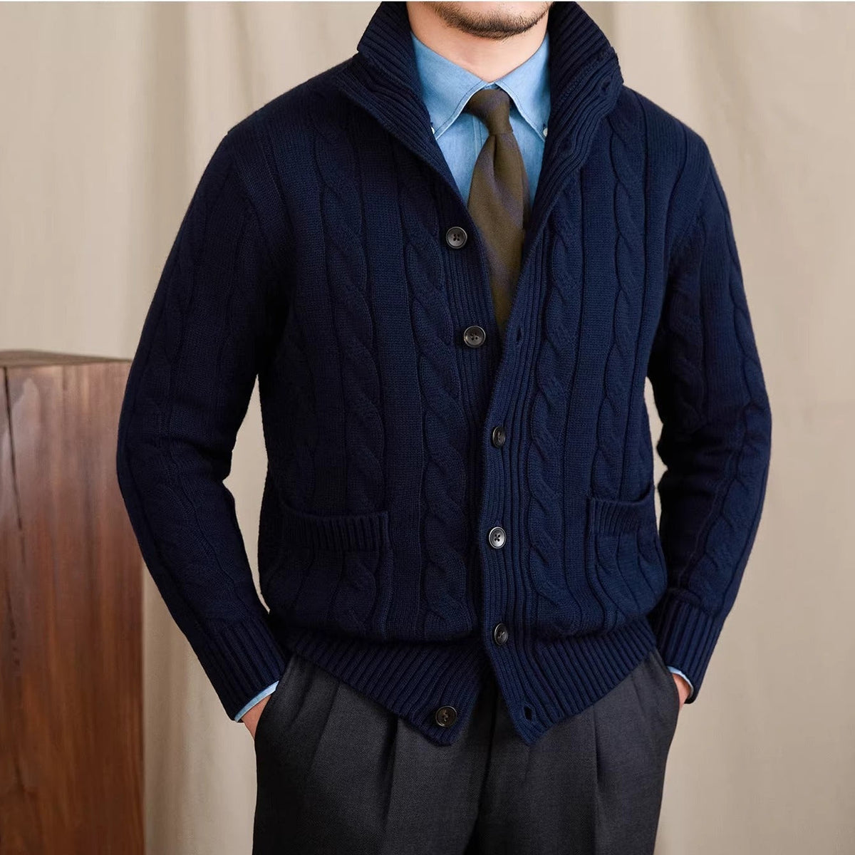 St Moritz Buttoned Cable Knit Cardigan